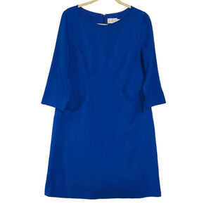 ELIZA J Women’s Navy Blue Ponte Knit 3/4 Sleeve A-Line Shift Dress Size 12